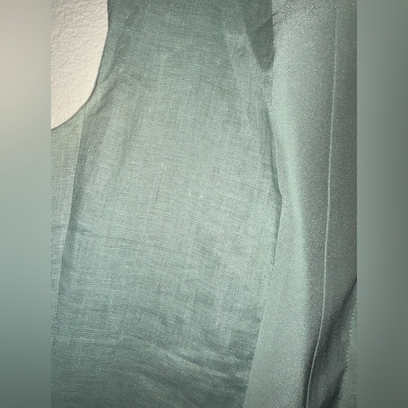 Tory Burch light blue silk linen button up blouse sz 2 - Picture 8 of 11